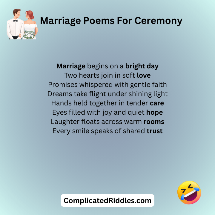 Marriage Poems For Ceremony