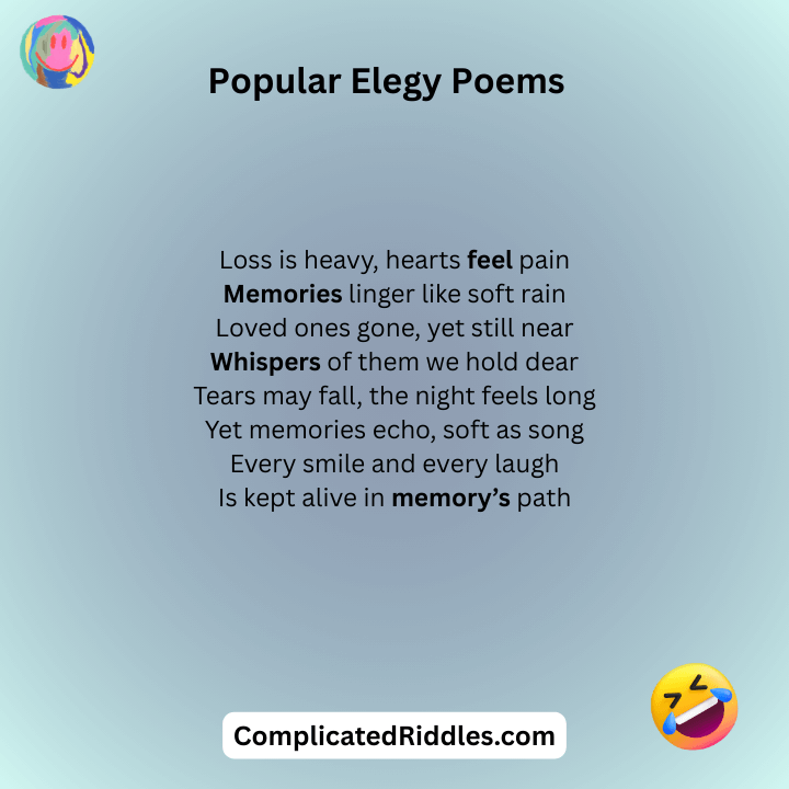 Popular Elegy Poems
