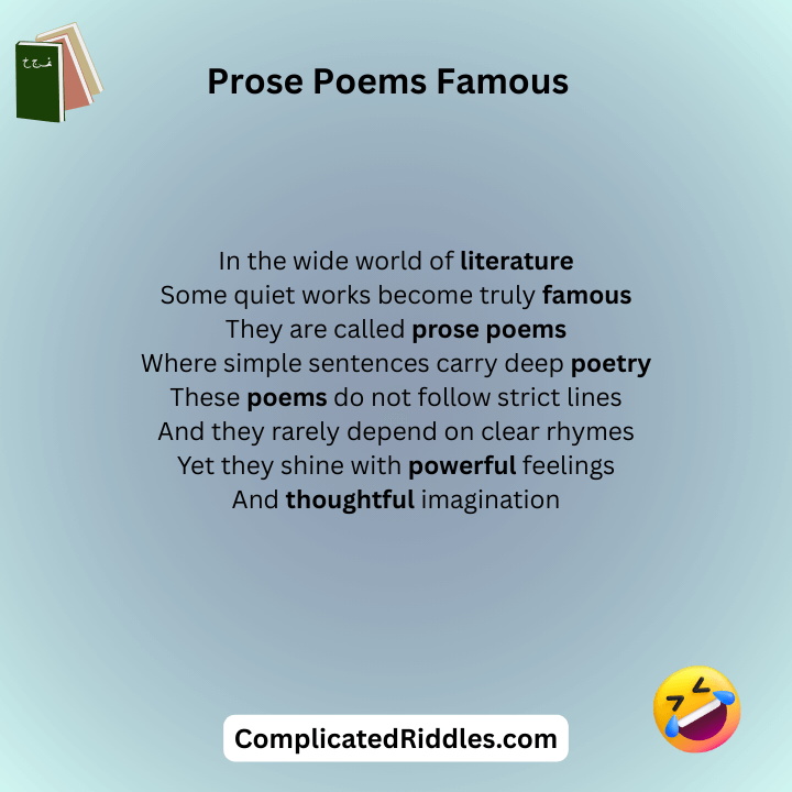 Prose Poems Famous