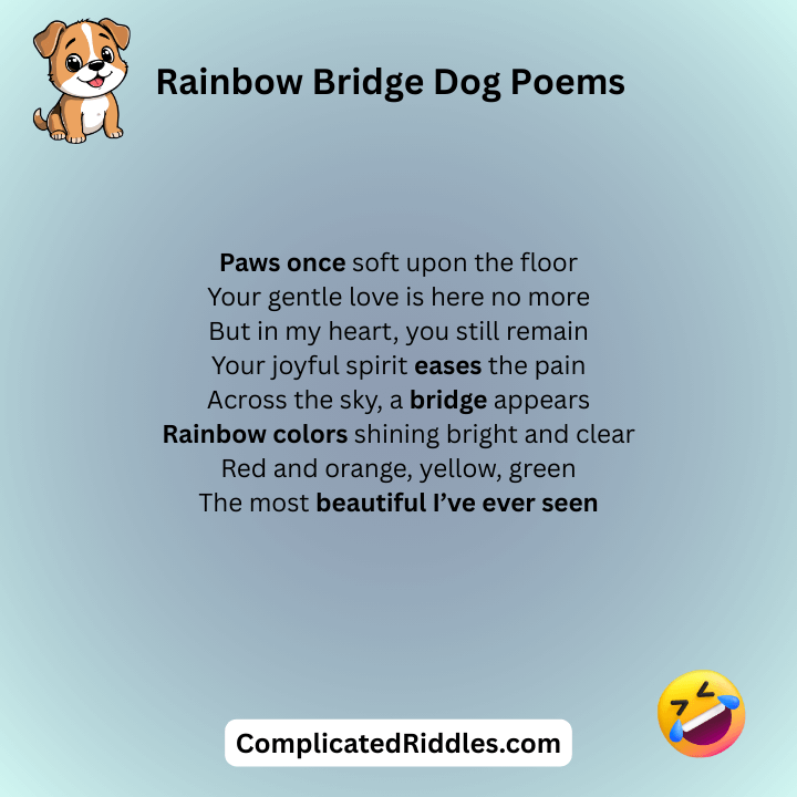 Rainbow Bridge Dog Poems
