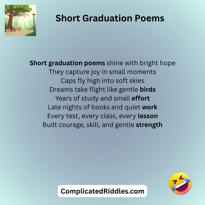 Short Graduation Poems