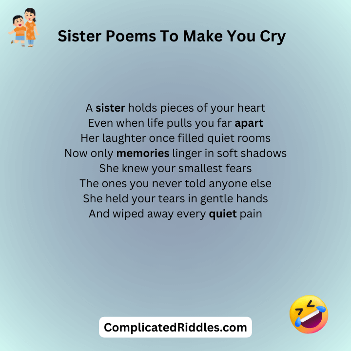 Sister Poems To Make You Cry