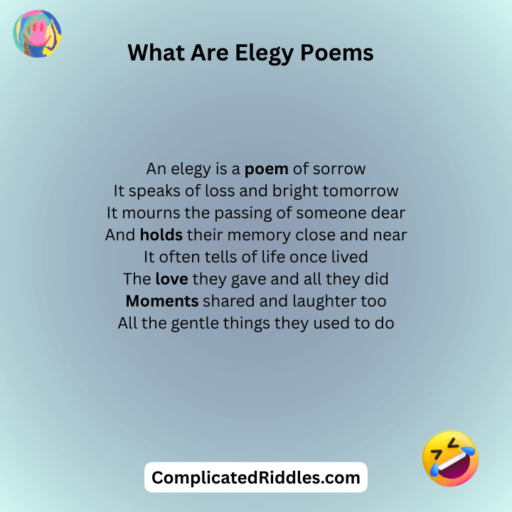 What Are Elegy Poems