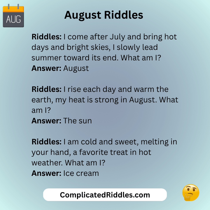 August Riddles With Answers