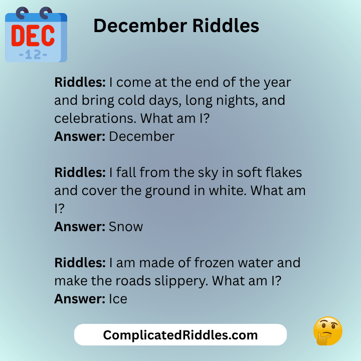 December Riddles For Answers