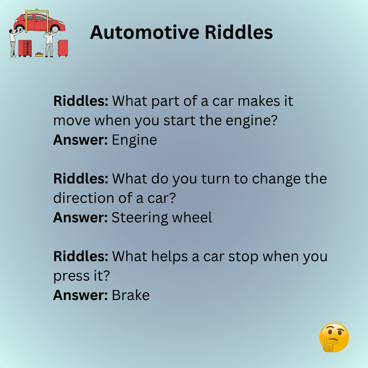 Hard Automotive Riddles With Answers
