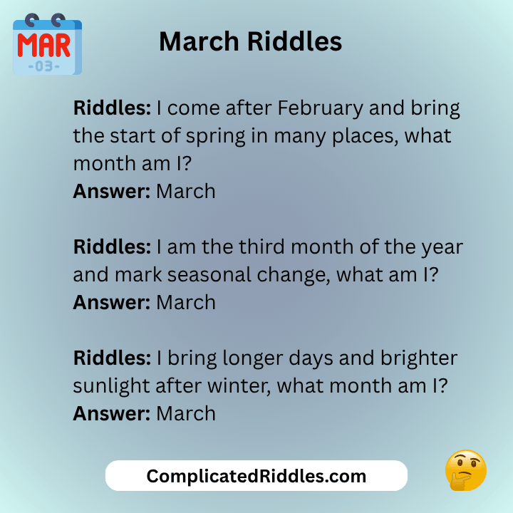 March Riddles With Answers
