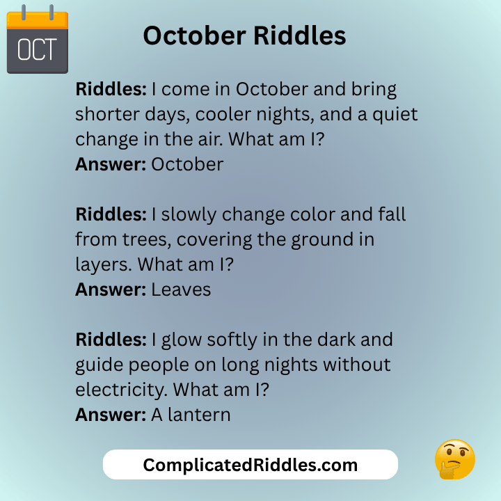 October Riddles For Adults