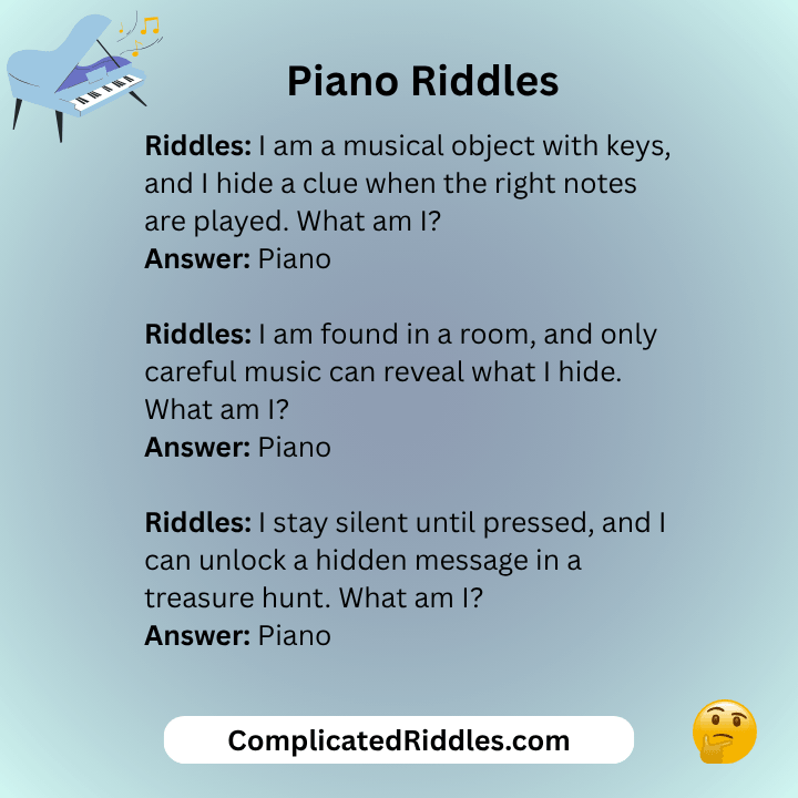 Piano Riddles For Treasure Hunt