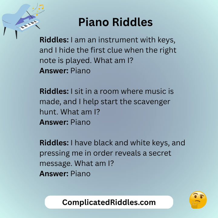 Riddle For Piano Scavenger Hunt