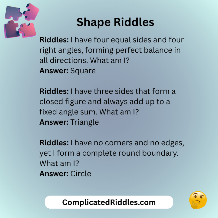 Shape Riddles For Adults