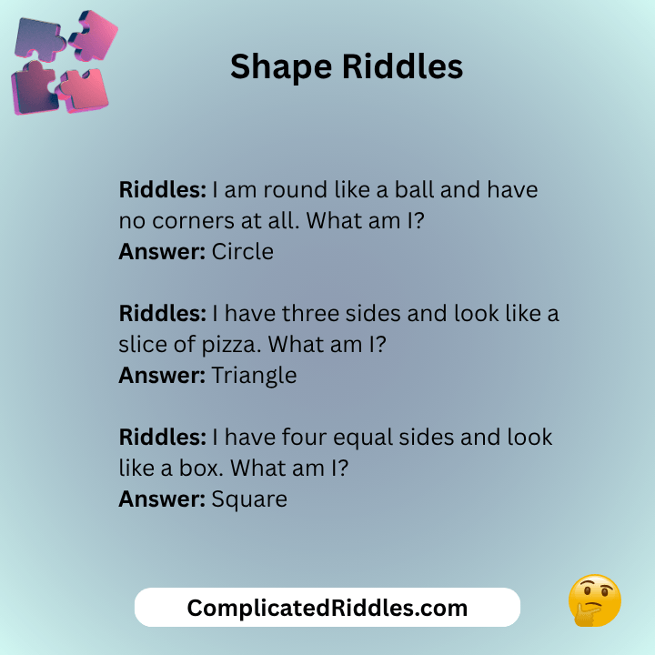 Shape Riddles For Kindergarten