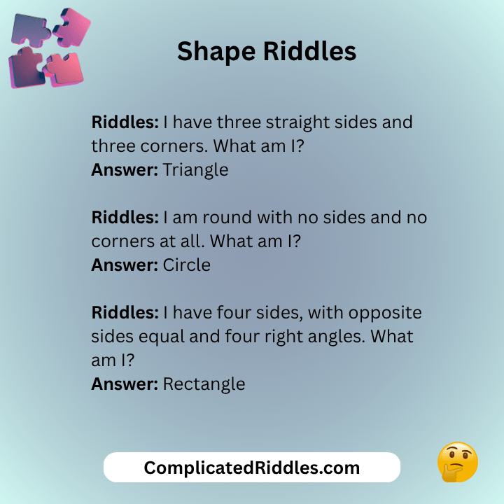 Shape Riddles With Answers