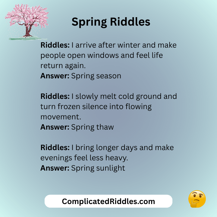 Spring Riddles For Adults