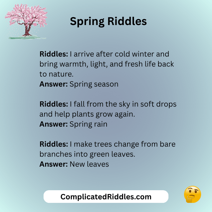 Spring Riddles With Answers