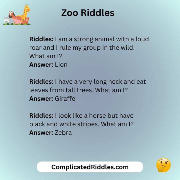 Zoo Animal Riddles
