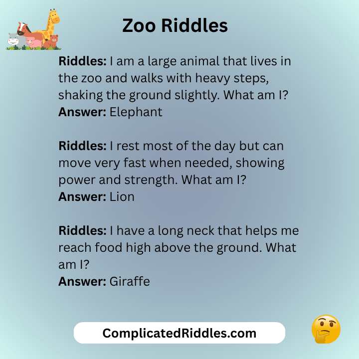 Zoo Riddles For Adults